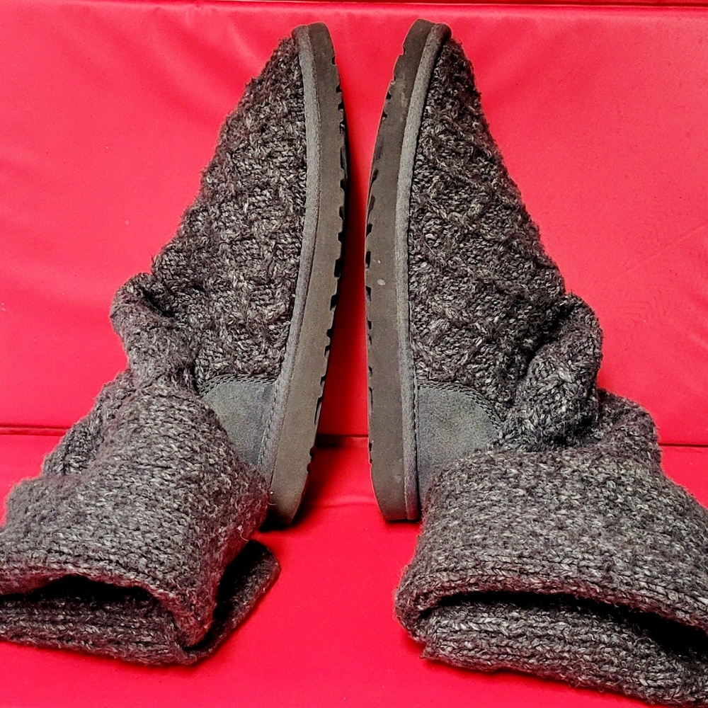 UGG Classic Lattice Cardy Knit Wool Blend Womens Charcoal Sweater Boots size 9 - Picture 4 of 12